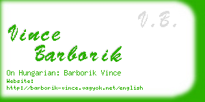 vince barborik business card